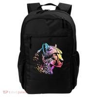 Rainbow Cheetah Face Wildlife Safari Zookeeper Zoologist Backpack thumb 0