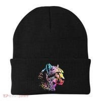 Rainbow Cheetah Face Wildlife Safari Zookeeper Zoologist Beanie thumb 0