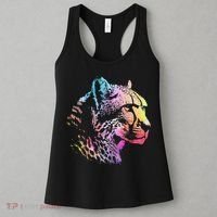 Rainbow Cheetah Face Wildlife Safari Zookeeper Zoologist Women's Tank Top thumb 3