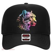 Rainbow Cheetah Face Wildlife Safari Zookeeper Zoologist Hat thumb 0
