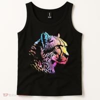 Rainbow Cheetah Face Wildlife Safari Zookeeper Zoologist Tank Top thumb 2