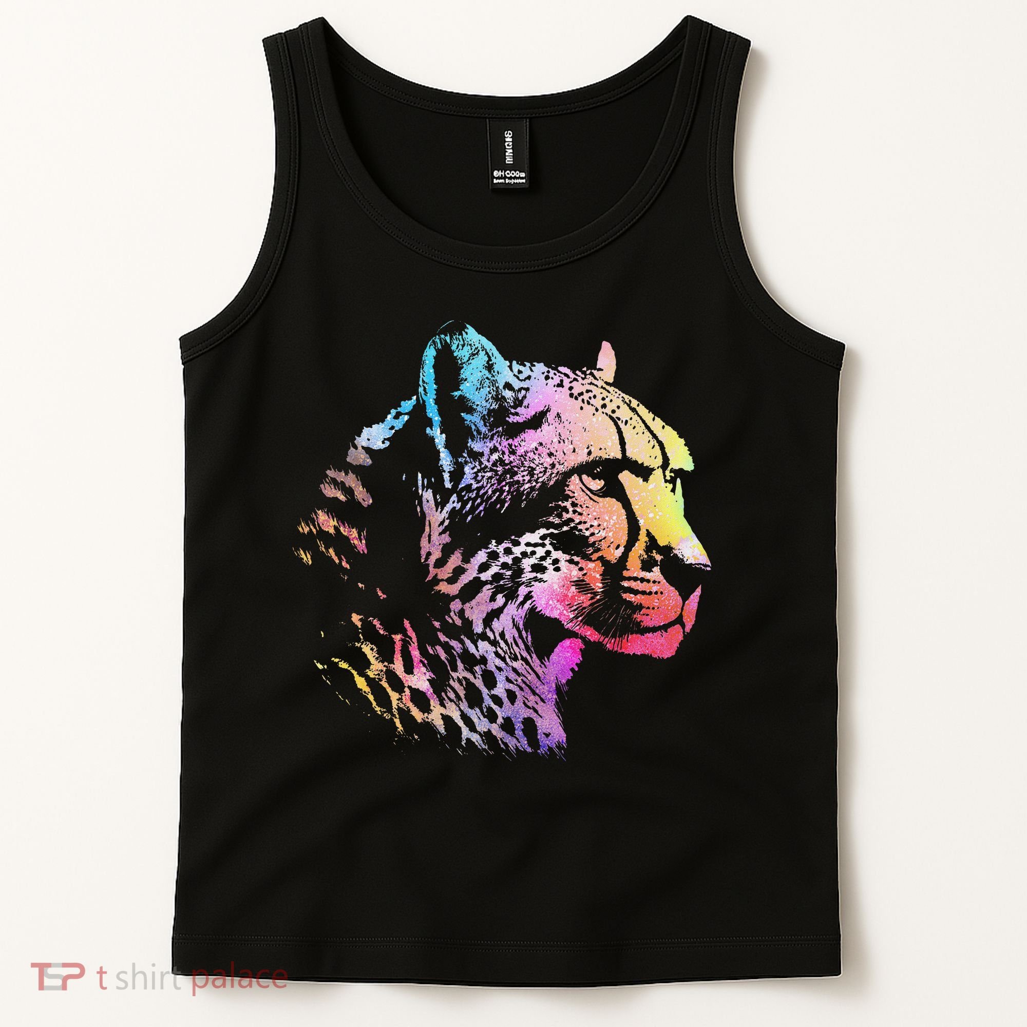 Rainbow Cheetah Face Wildlife Safari Zookeeper Zoologist Tank Top