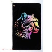 Rainbow Cheetah Face Wildlife Safari Zookeeper Zoologist Golf Towel thumb 0