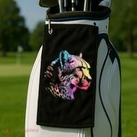 Rainbow Cheetah Face Wildlife Safari Zookeeper Zoologist Golf Towel thumb 2