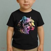 Rainbow Cheetah Face Wildlife Safari Zookeeper Zoologist Toddler T-Shirt thumb 2