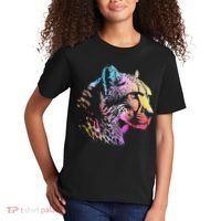 Rainbow Cheetah Face Wildlife Safari Zookeeper Zoologist Kids T-Shirt thumb 2