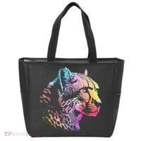 Rainbow Cheetah Face Wildlife Safari Zookeeper Zoologist Tote Bag thumb 0