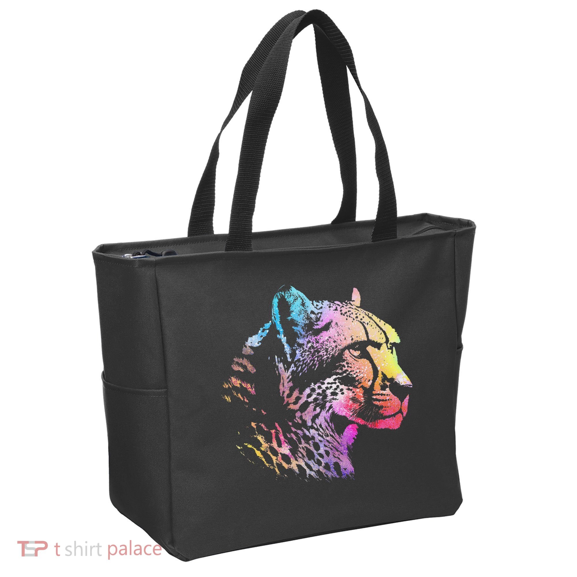 Rainbow Cheetah Face Wildlife Safari Zookeeper Zoologist Tote Bag