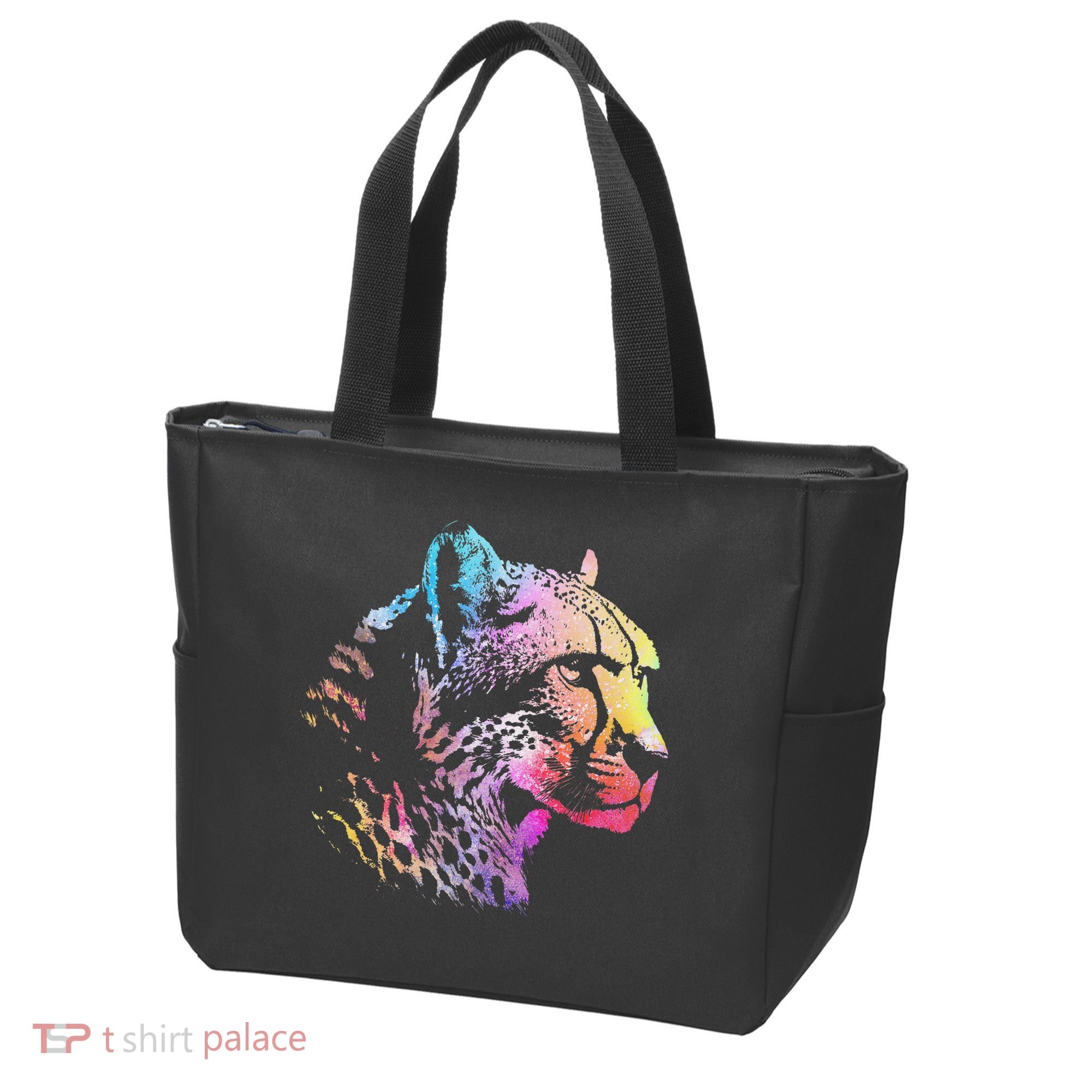Rainbow Cheetah Face Wildlife Safari Zookeeper Zoologist Tote Bag
