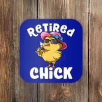 Retired Chick Funny Ladies Retired Moms Retirement Meaningful Gift Coaster thumb 0