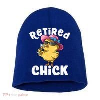 Retired Chick Funny Ladies Retired Moms Retirement Meaningful Gift Short Acrylic Beanie thumb 0
