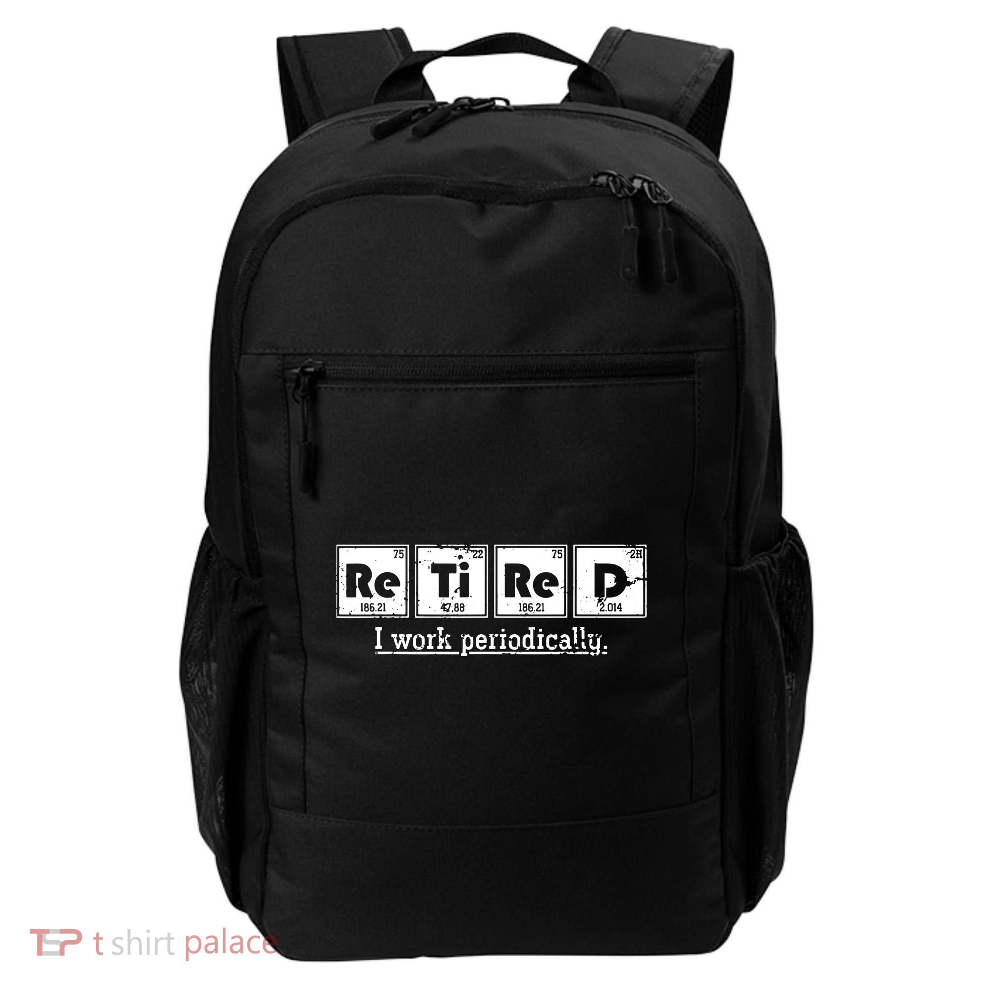Retired Chemist Funny Gift Periodic Table Chemistry Backpack