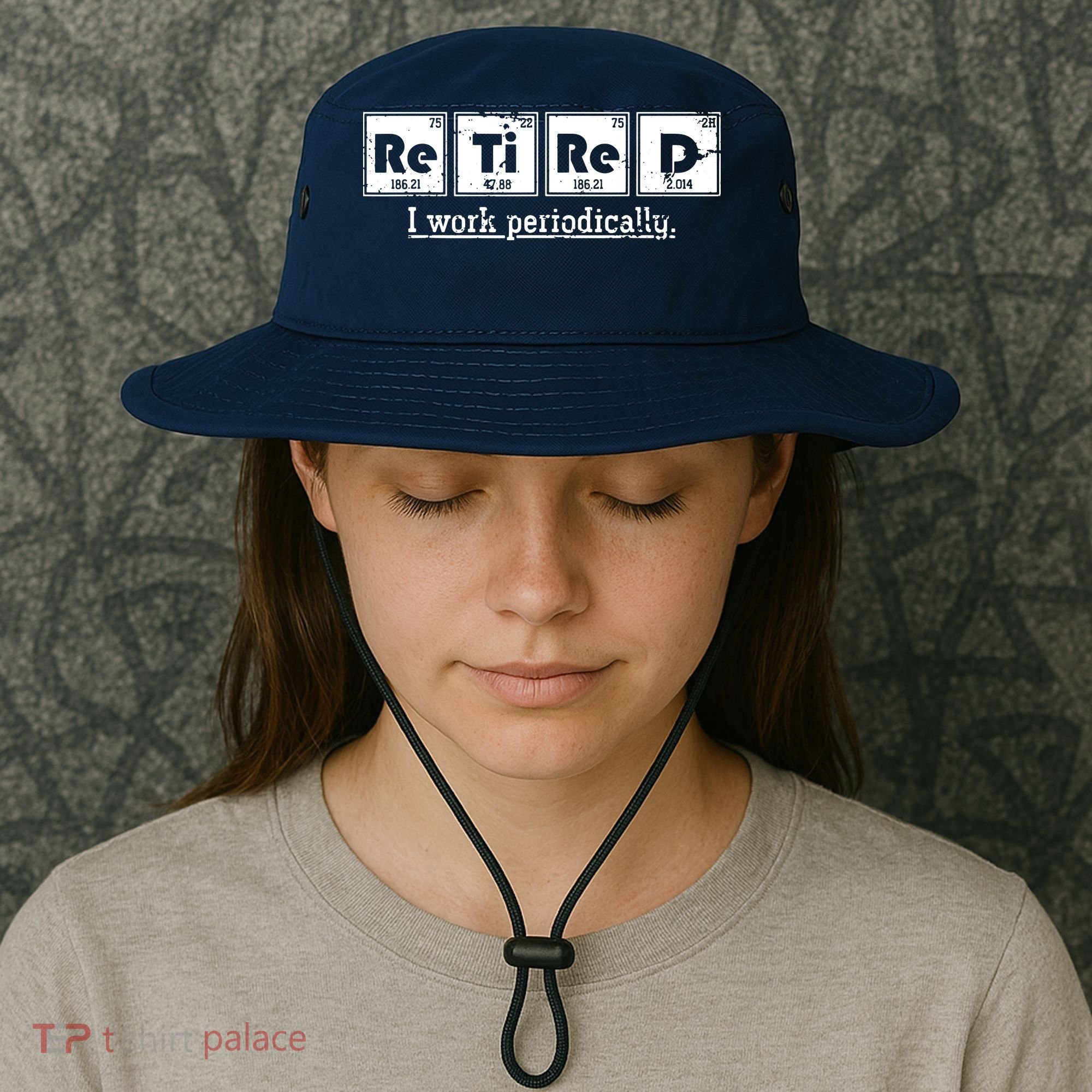 Retired Chemist Funny Gift Periodic Table Chemistry Bucket Hat