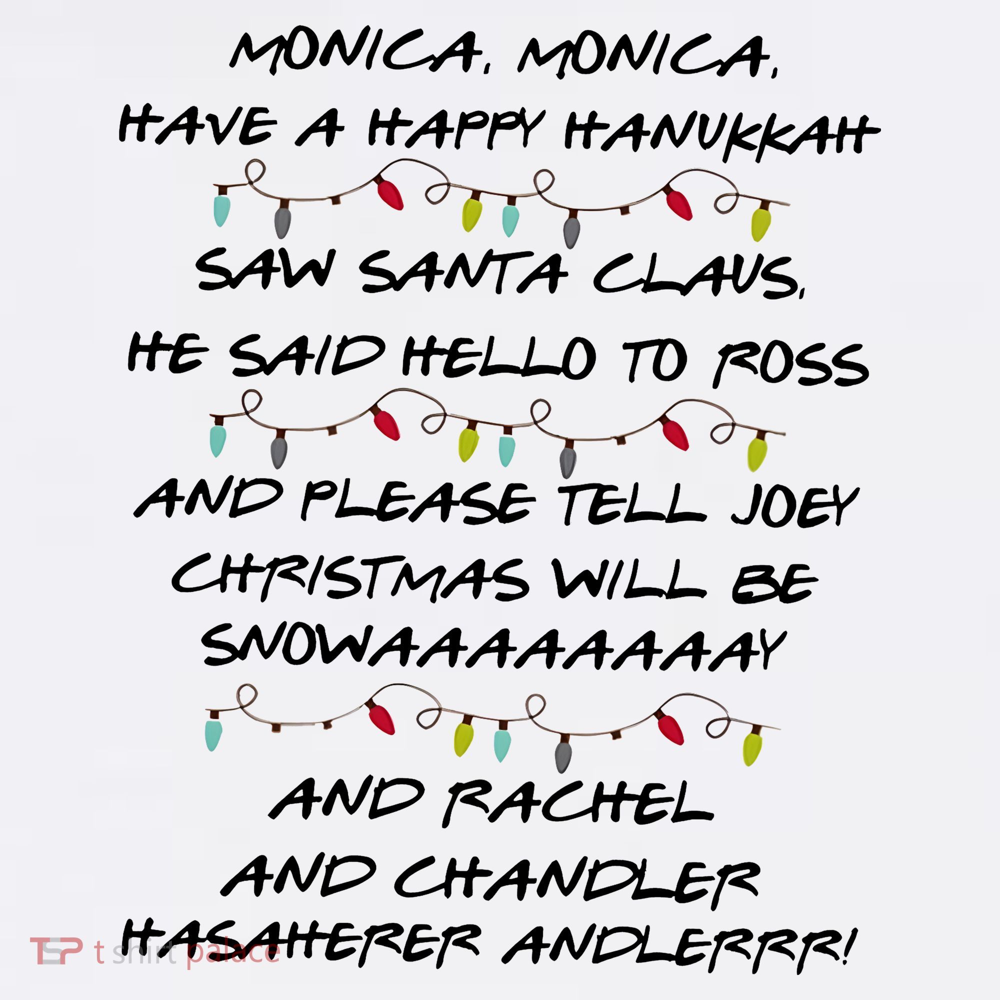 Retro Christmas Friends Monica Have A Happy Hannukah Jewish Women's Hoodie