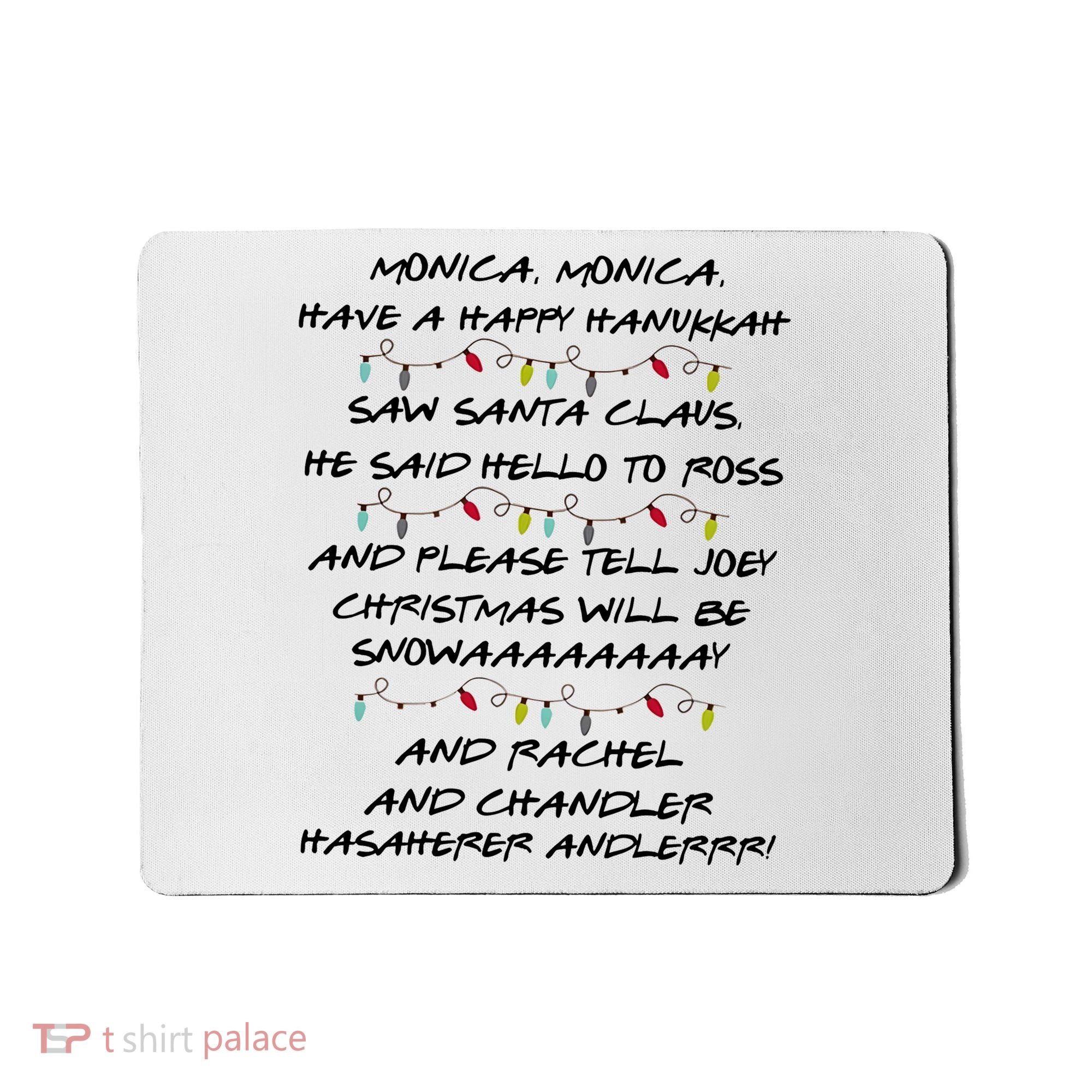 Retro Christmas Friends Monica Have A Happy Hannukah Jewish Mousepad