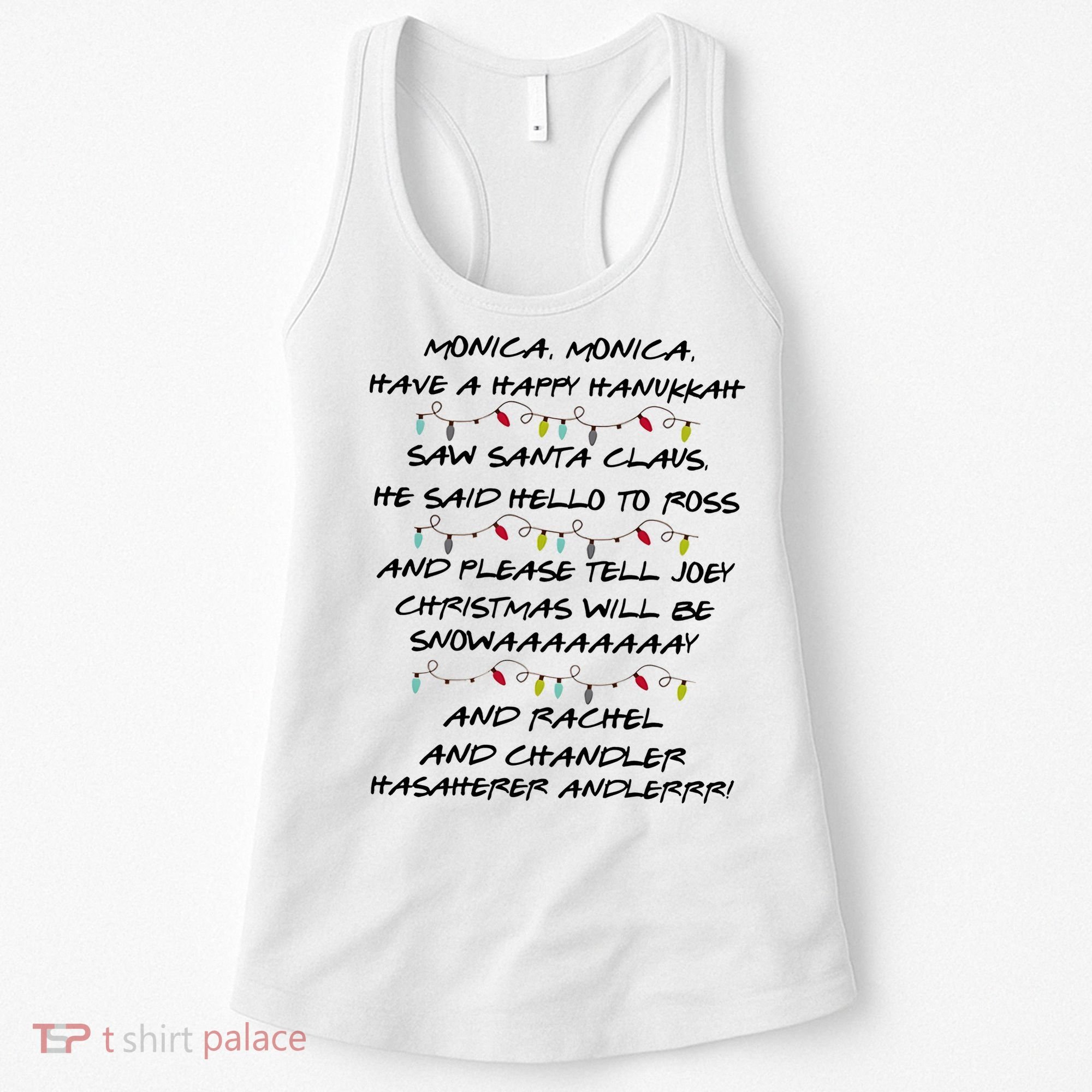 Retro Christmas Friends Monica Have A Happy Hannukah Jewish Women's Tank Top