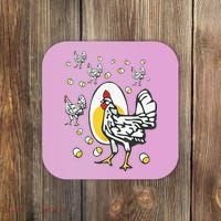 Roseanne Chicken Funny Roseanne Rooster And Egg Coaster thumb 0