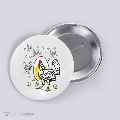 Roseanne Chicken Funny Roseanne Rooster And Egg Button