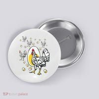 Roseanne Chicken Funny Roseanne Rooster And Egg Button thumb 0