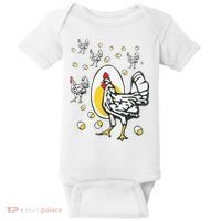 Roseanne Chicken Funny Roseanne Rooster And Egg Baby Bodysuit thumb 0