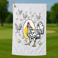 Roseanne Chicken Funny Roseanne Rooster And Egg Golf Towel thumb 1