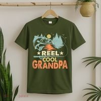 Reel Cool Grandpa Fishing Lover Vintage Father's Day T-Shirt thumb 2