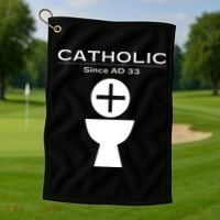 Roman Catholic Gift Since AD 33 Golf Towel thumb 1