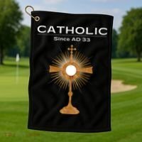 Roman Catholic Gift Since AD 33 Golf Towel thumb 1