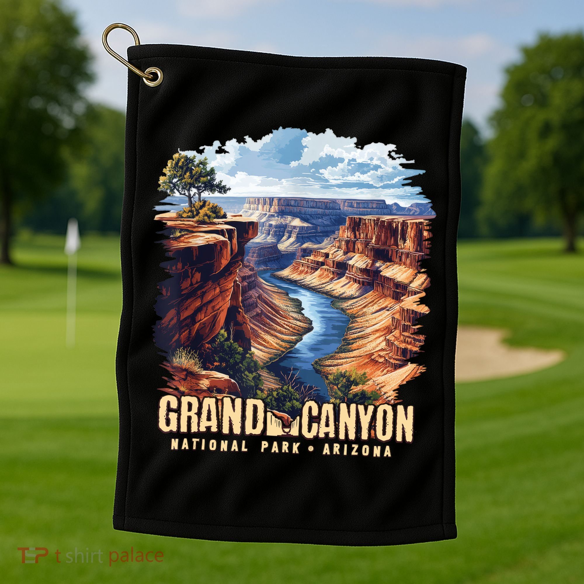 Retro Classic Grand Canyon National Park  Golf Towel
