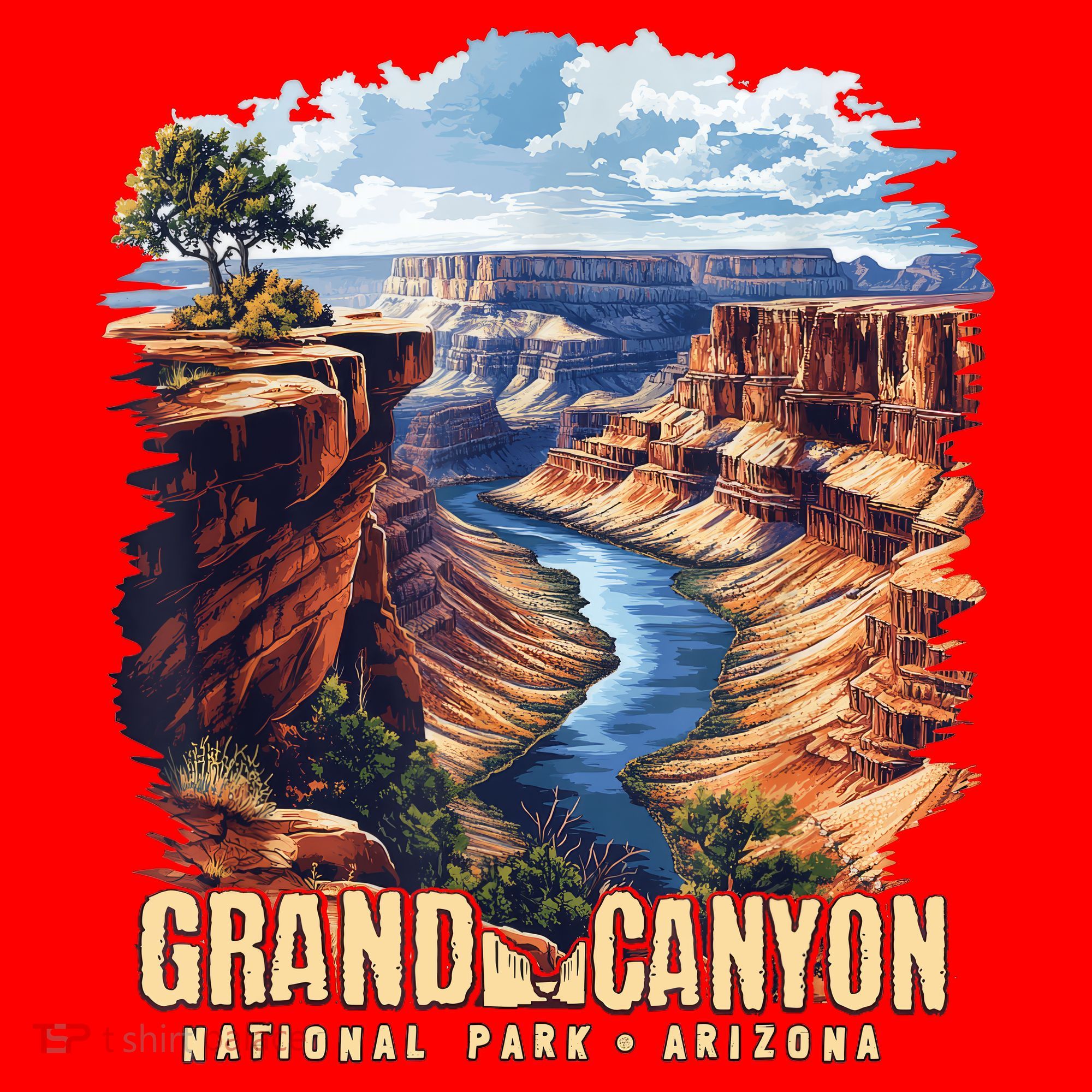 Retro Classic Grand Canyon National Park  Santa Hat