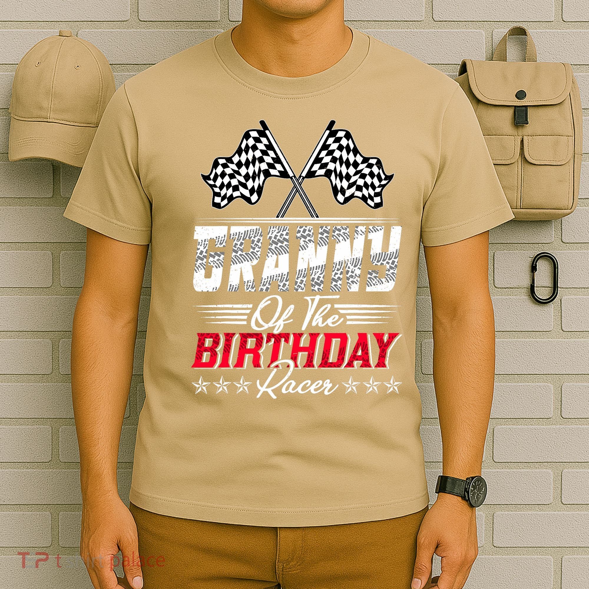 Race Car Granny Of The Birthday Racer Racing Family T-Shirt