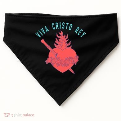 Roman Catholic Gift Viva Cristo Rey USA-Made Doggie Bandana