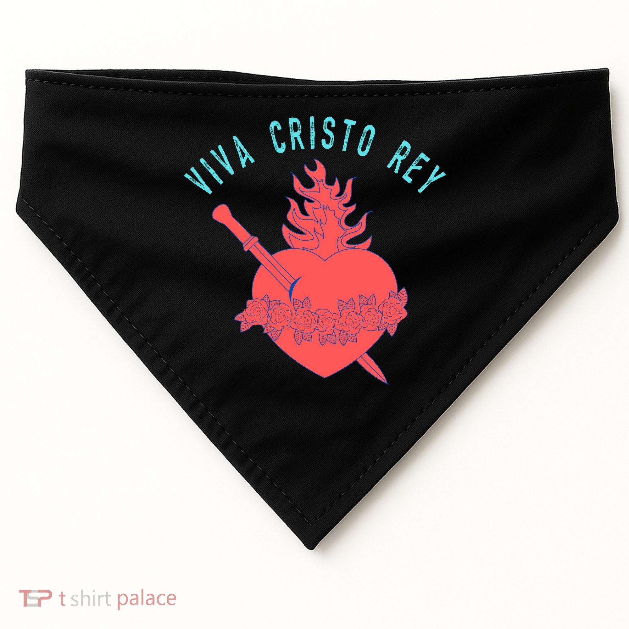 Roman Catholic Gift Viva Cristo Rey USA-Made Doggie Bandana
