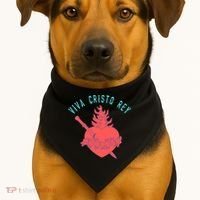 Roman Catholic Gift Viva Cristo Rey USA-Made Doggie Bandana thumb 1