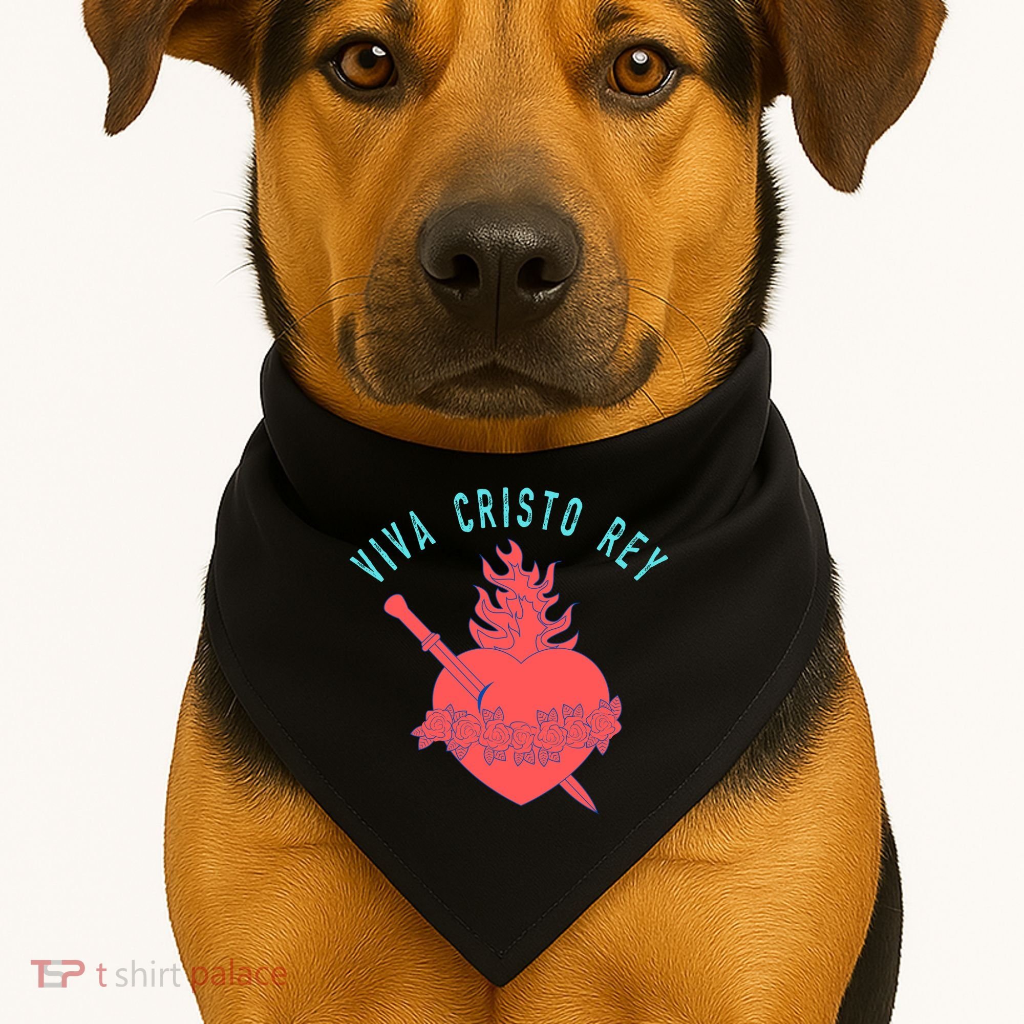 Roman Catholic Gift Viva Cristo Rey USA-Made Doggie Bandana