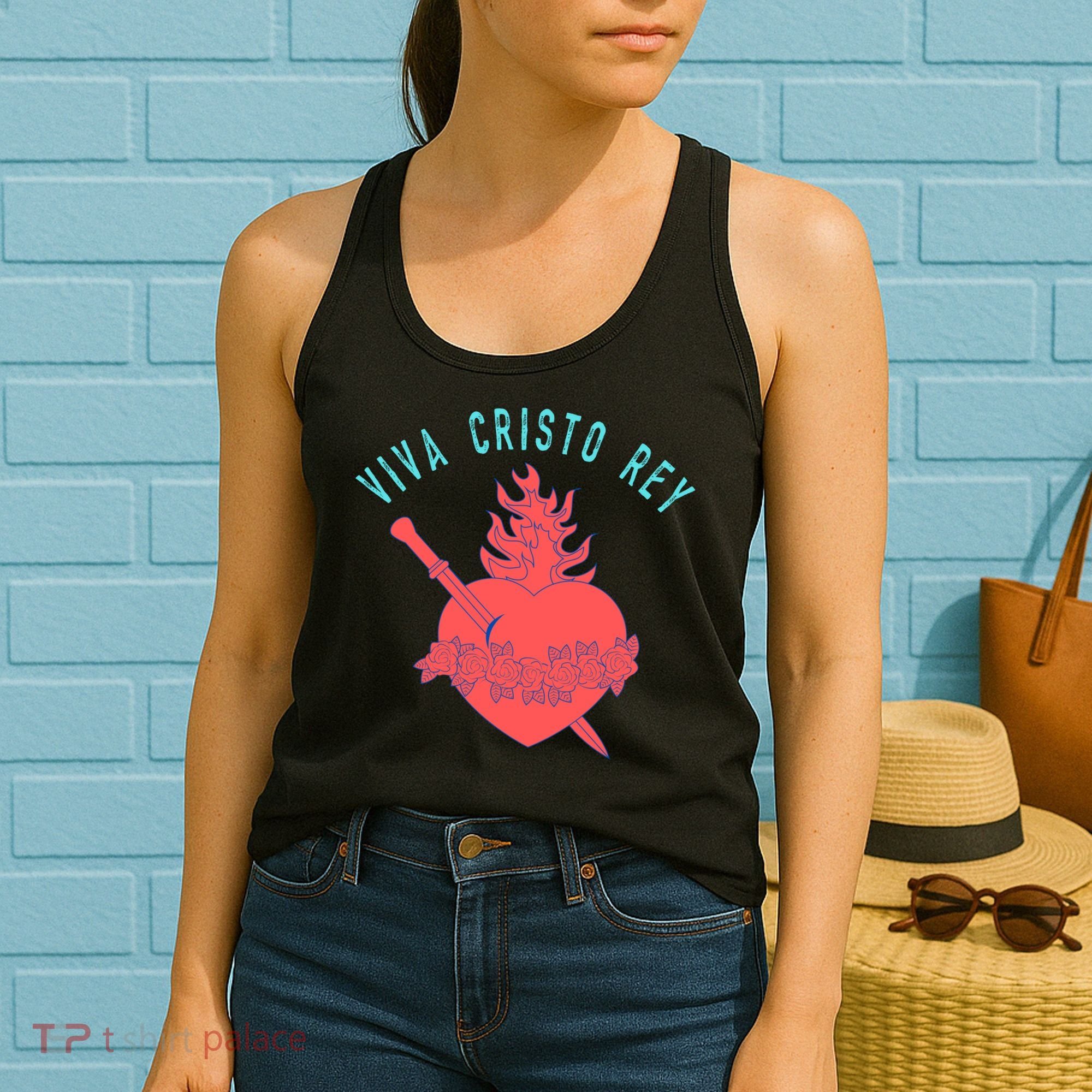 Roman Catholic Gift Viva Cristo Rey Women's Tank Top