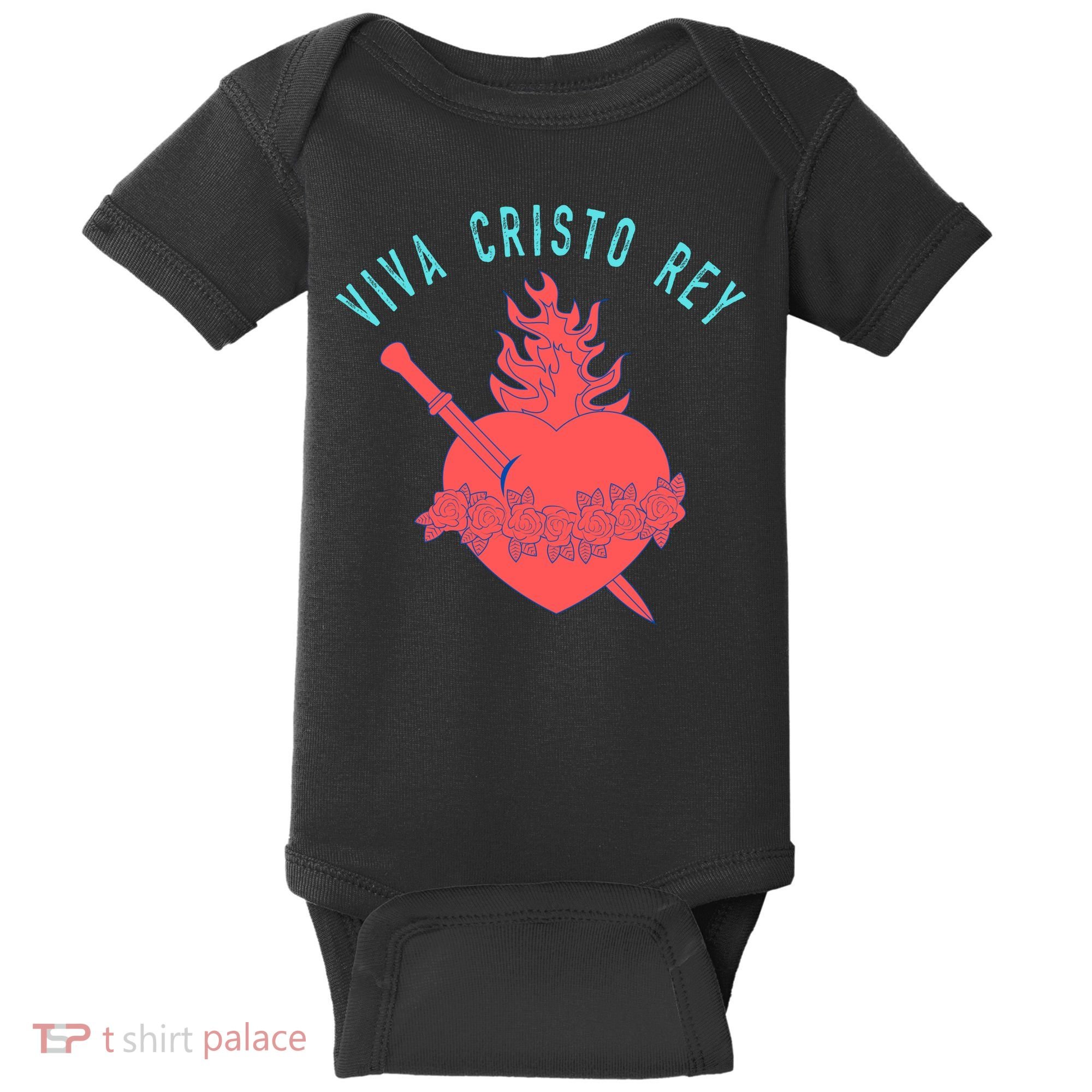 Roman Catholic Gift Viva Cristo Rey Baby Bodysuit