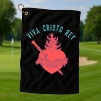 Roman Catholic Gift Viva Cristo Rey Golf Towel thumb 1