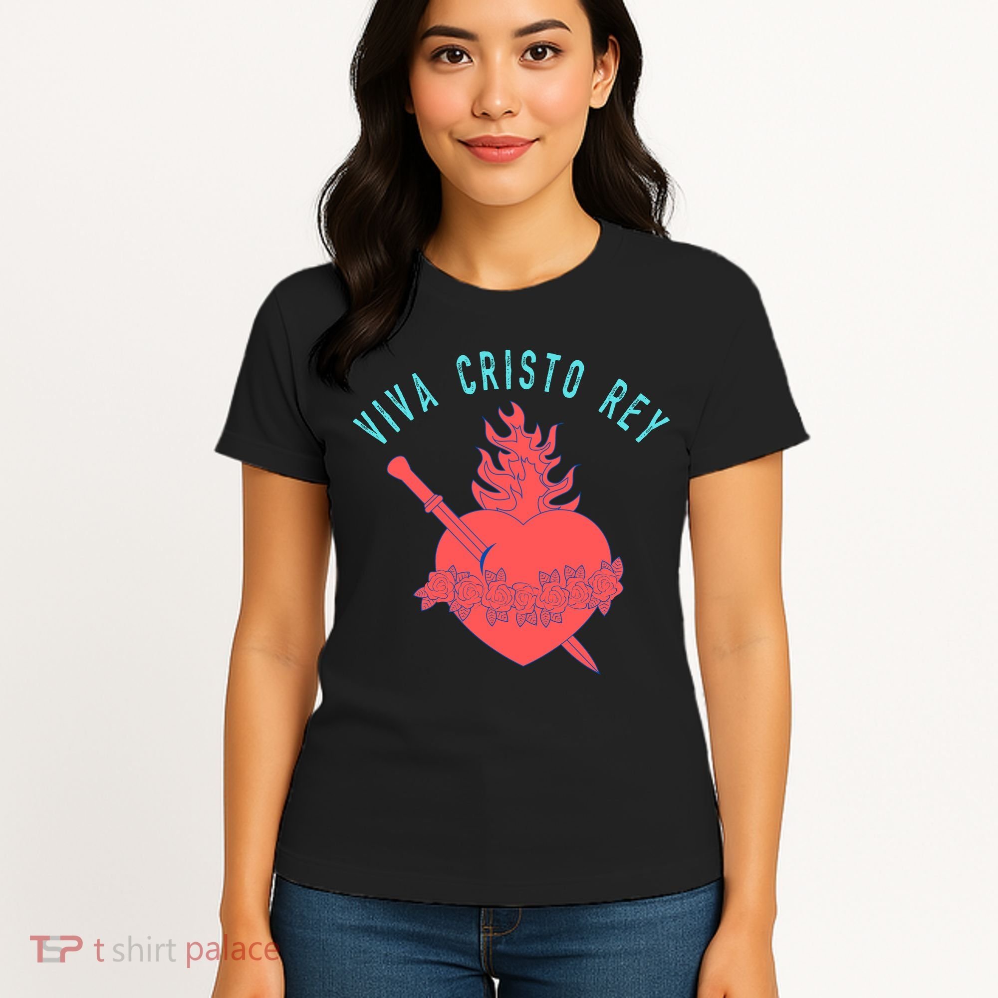 Roman Catholic Gift Viva Cristo Rey Women's T-Shirt