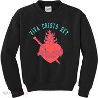 Roman Catholic Gift Viva Cristo Rey Kids Sweatshirt thumb 0