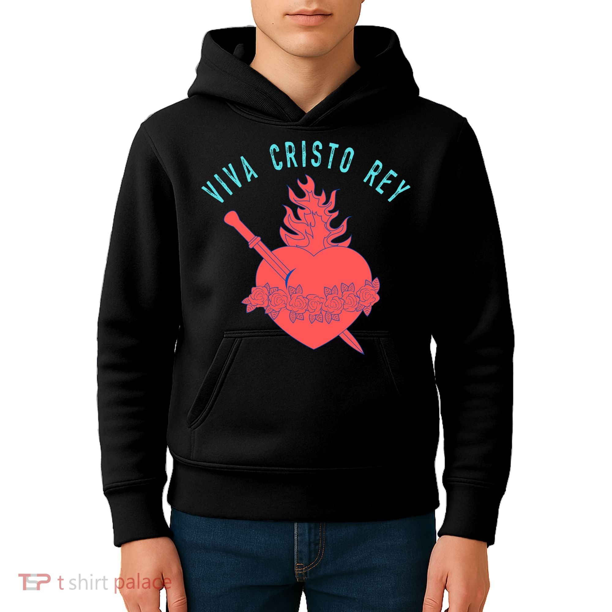 Roman Catholic Gift Viva Cristo Rey Kids Hoodie