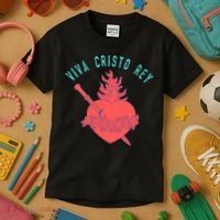 Roman Catholic Gift Viva Cristo Rey Kids T-Shirt thumb 3