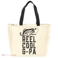 Reel Cool Gpa Funny Retro Fishing Tote Bag thumb 0