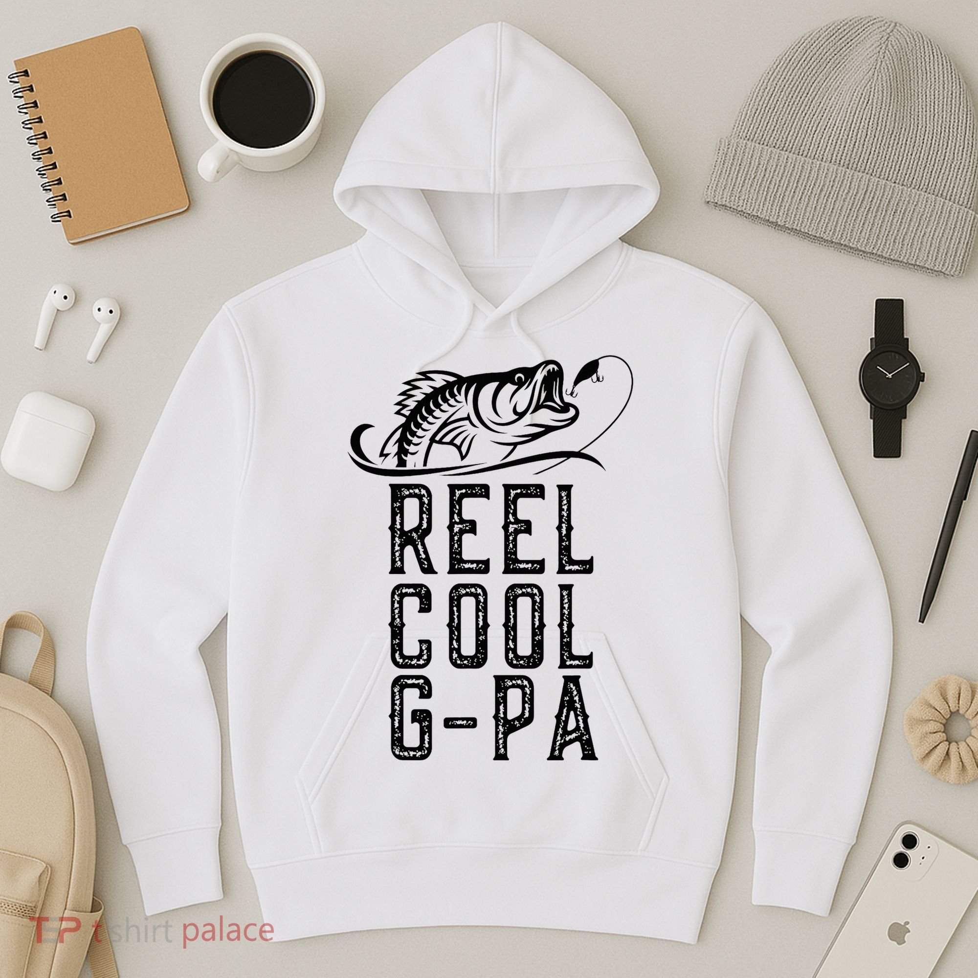 Reel Cool Gpa Funny Retro Fishing Hoodie