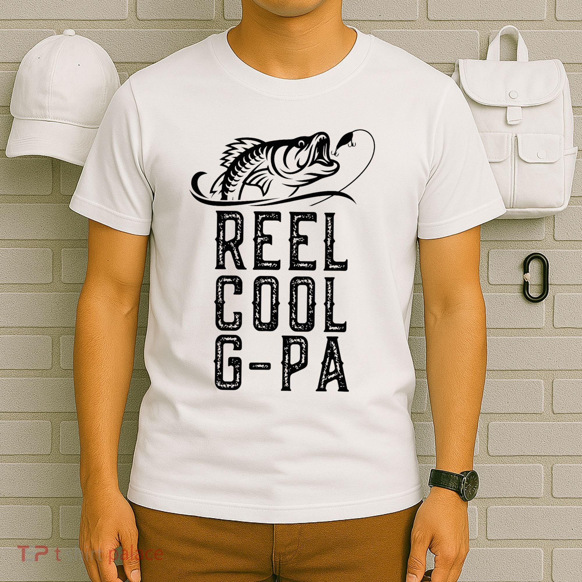 Reel Cool Gpa Funny Retro Fishing T-Shirt