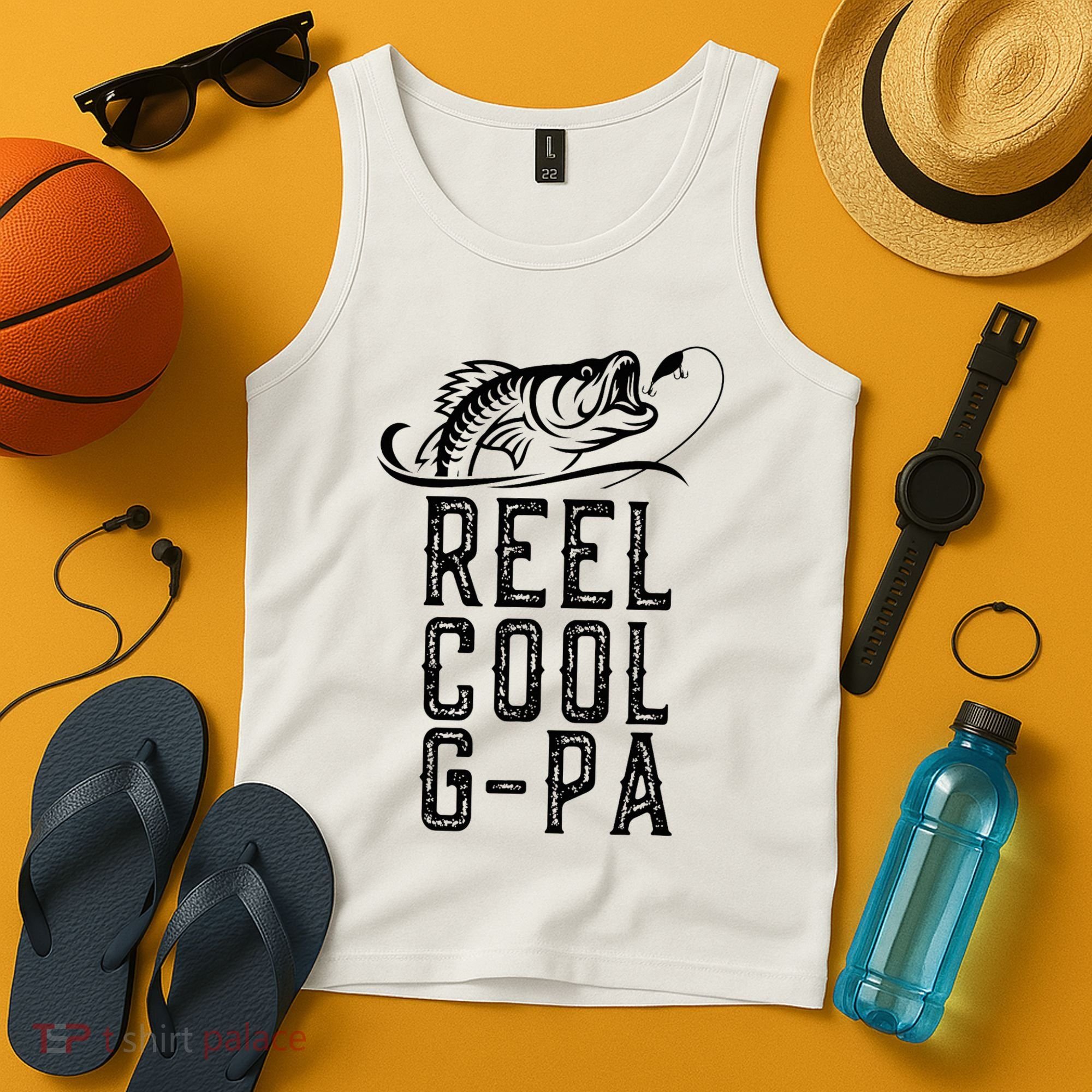 Reel Cool Gpa Funny Retro Fishing Tank Top
