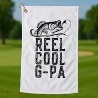 Reel Cool Gpa Funny Retro Fishing Golf Towel thumb 1