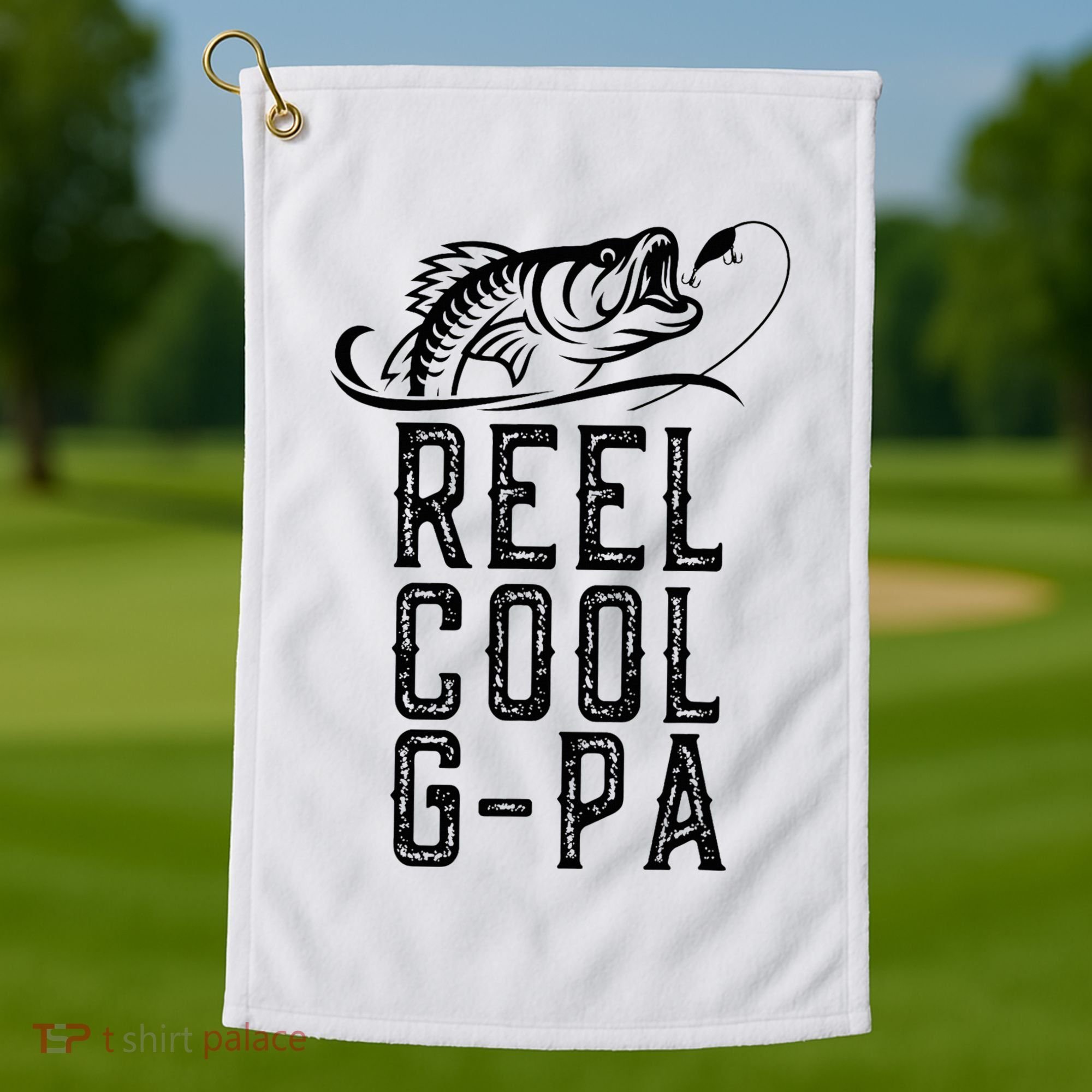 Reel Cool Gpa Funny Retro Fishing Golf Towel