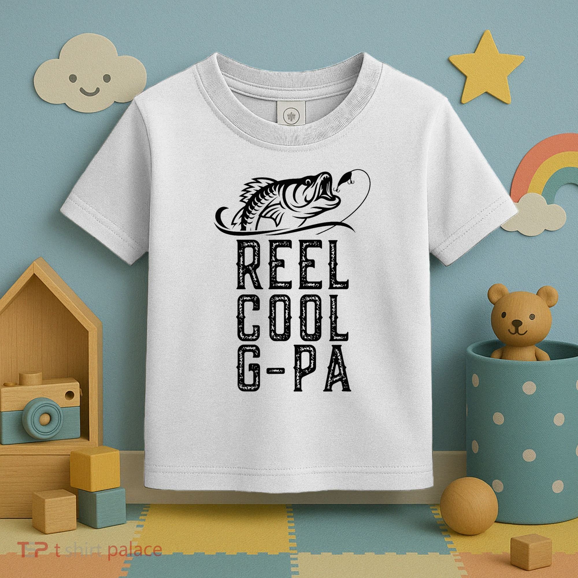 Reel Cool Gpa Funny Retro Fishing Toddler T-Shirt