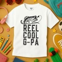 Reel Cool Gpa Funny Retro Fishing Kids T-Shirt thumb 3